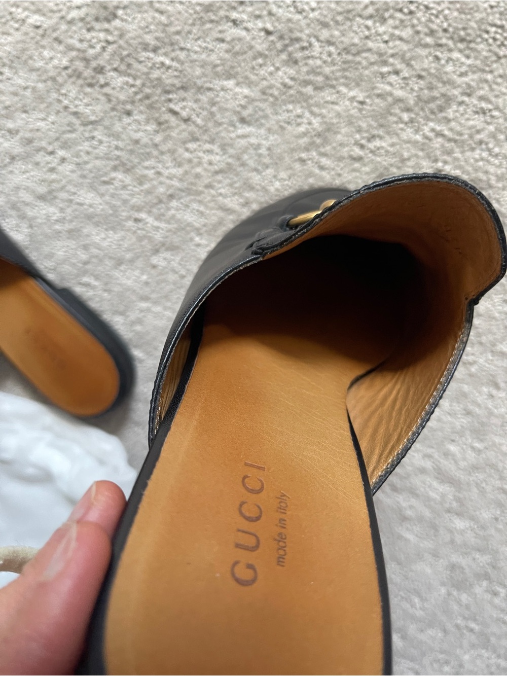 Gucci Black Leather Horsebit Slide Mules with Gold Hardware - Picture 2 of 16